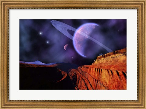Framed Cosmic Landscape of Another Planet Print