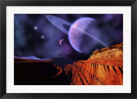 Framed Cosmic Landscape of Another Planet Print