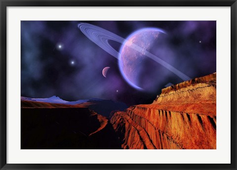 Framed Cosmic Landscape of Another Planet Print