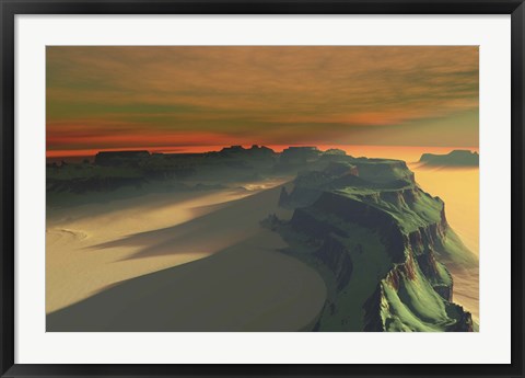 Framed sun sets on this desert landscape Print