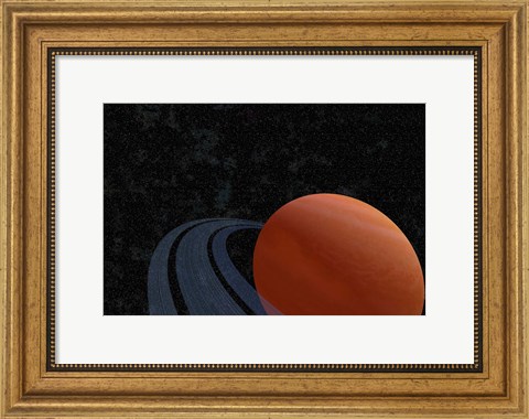 Framed beautiful planet with rings Print