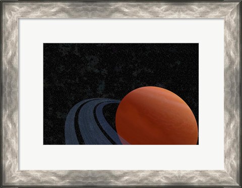 Framed beautiful planet with rings Print