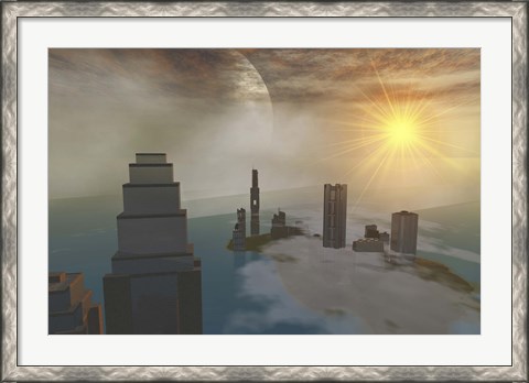 Framed fantasy science fiction world on another planet Print