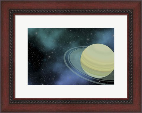 Framed Cosmic image of our ringed planet of Saturn Print