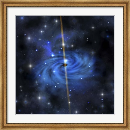Framed dense star cluster forms this galaxy out in space Print