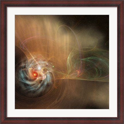Framed galaxy swirls in the universe Print