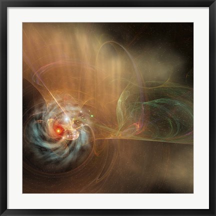 Framed galaxy swirls in the universe Print