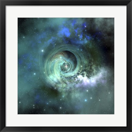 Framed gorgeous nebula in outer space Print