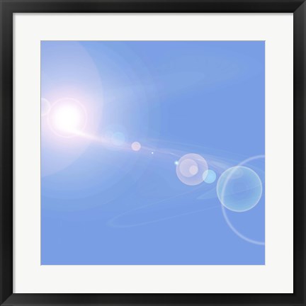 Framed Abstract cosmic image of suns and planets Print