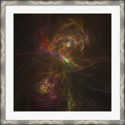 Framed Cosmic image of a colorful nebula in space Print