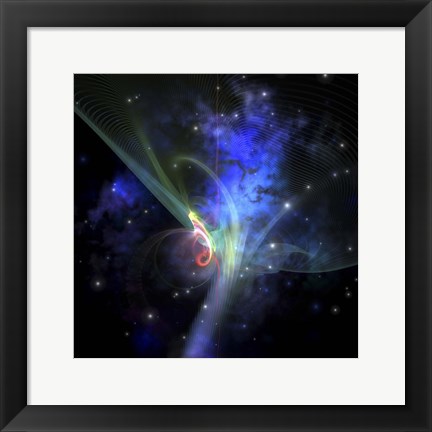 Framed Cosmic strands of gaseous filament out in space Print
