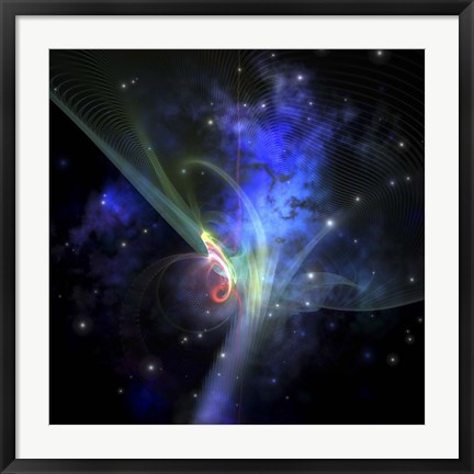 Framed Cosmic strands of gaseous filament out in space Print