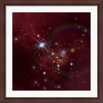 Framed Nebular clouds, gases and stellar matter bring on the birth of stars Print