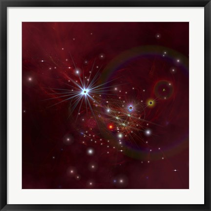 Framed Nebular clouds, gases and stellar matter bring on the birth of stars Print