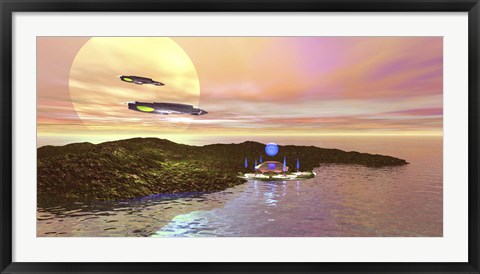 Framed futuristic world on another planet Print