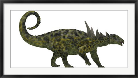 Framed Sauropelta was a heavily armored dinosaur from the Cretaceous Period Print