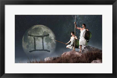 Framed Gemini is the third astrological sign of the Zodiac Print