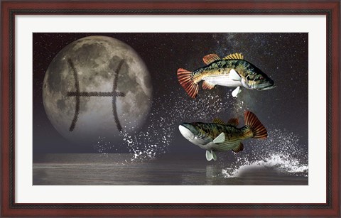 Framed Pisces is the twelfth astrological sign of the Zodiac Print