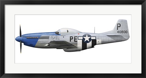 Framed P-51D Mustang assigned to the 328th Fighter Squadron Print