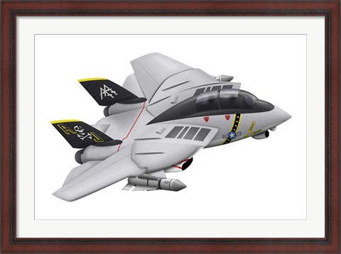 Framed Cartoon illustration of a F-14 Tomcat Print