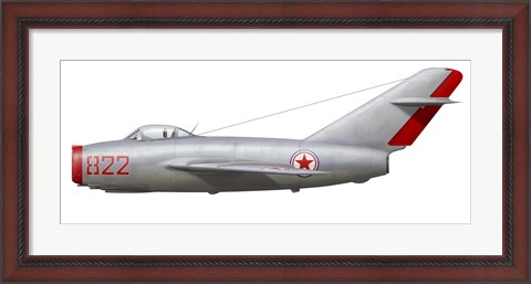 Framed MiG-15bis of the North Korean Air Force Print