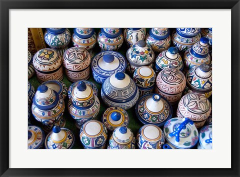 Framed Morocco, Casablanca, market pottery Print