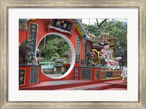 Framed Red Wall with Circle, Goddess of Mercy temple, Repulse Bay, Hong Kong Print