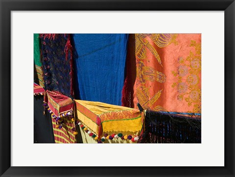 Framed Moroccan Fabric, Dades Gorge, Dades Valley, Morocco Print