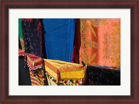 Framed Moroccan Fabric, Dades Gorge, Dades Valley, Morocco Print