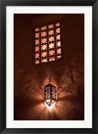 Framed Lantern Light, Kasbah Ait Ben Moro, Morocco Print