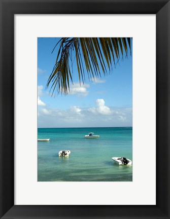 Framed Mauritius, Grand Baie, Boats anchored in Grand Baie Print