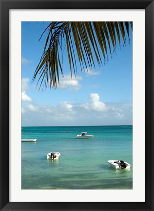 Framed Mauritius, Grand Baie, Boats anchored in Grand Baie Print