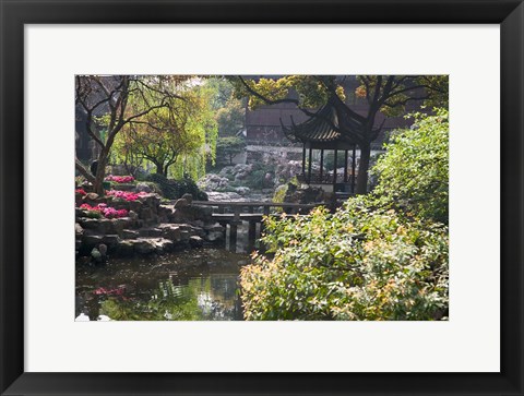 Framed Landscape of Traditional Chinese Garden, Shanghai, China Print