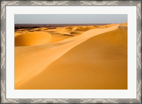 Framed Mauritania, Adrar, Amatlich, View of the desert Print