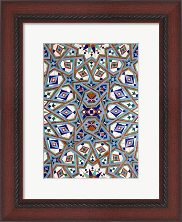 Framed Morocco, Hassan II Mosque mosaic, Islamic tile detail Print