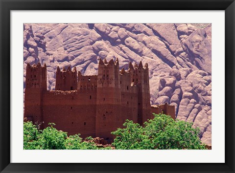 Framed Kasbah and Unique Rock Formation, Morocco Print