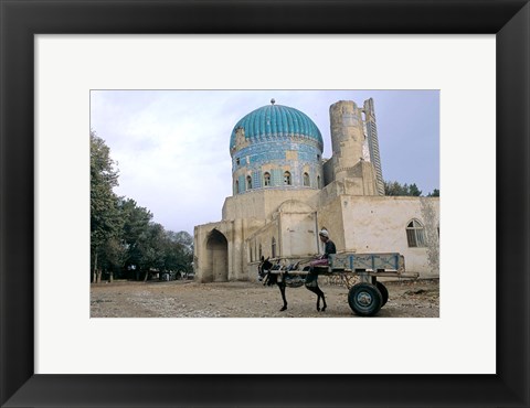 Framed Masjid Sabz, the Green  Mosque in Balkh, Afghanistan Print