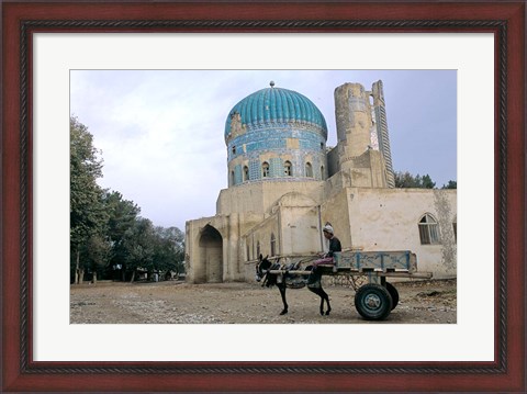 Framed Masjid Sabz, the Green  Mosque in Balkh, Afghanistan Print