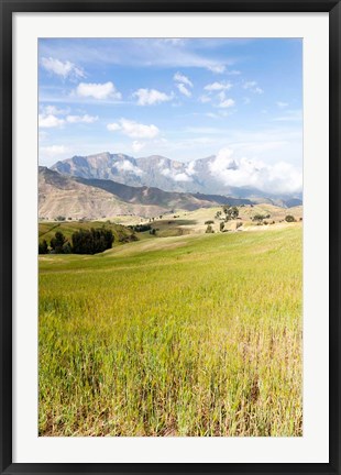 Framed Grassy plains, Semien Mountains National Park, Ethiopia Print