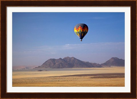 Framed Hot air balloon over Namib Desert, Africa Print