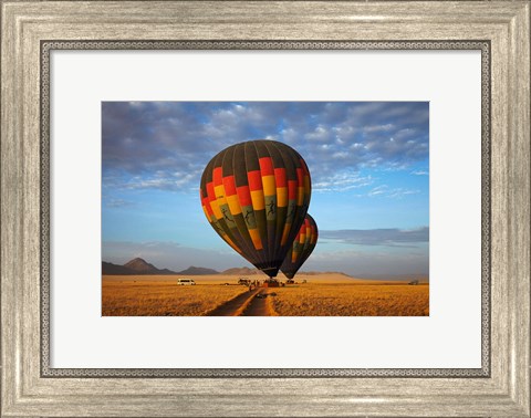 Framed Launching hot air balloons, Namib Desert, near Sesriem, Namibia Print