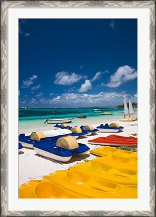 Framed Mauritius, Belle Mare, watercraft for rent Print