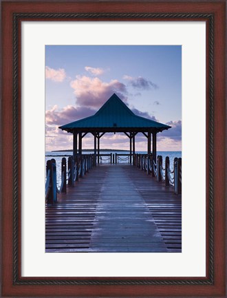Framed Mauritius, Mahebourg, waterfront pier, dawn Print