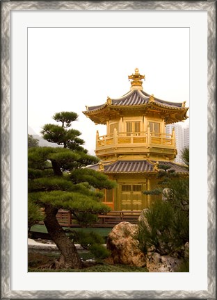 Framed Nan Lian Garden, Perfection Pavillion, Hong Kong, China Print