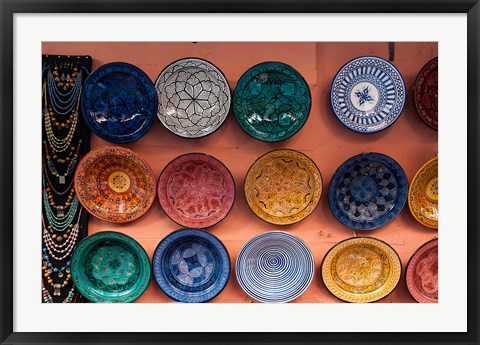 Framed Pottery, Traditional craft, Marrakech, Morocco Print