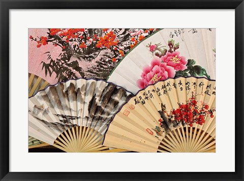 Framed Paper fans, Fuli Village paper fan workshops, Yangshuo, China Print