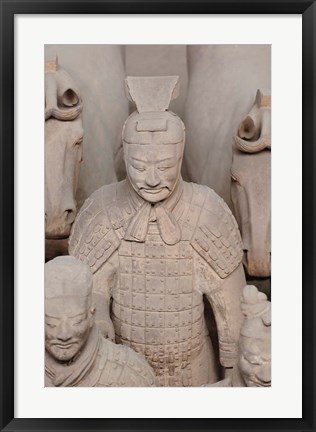 Framed Qin Terra Cotta Warrior, Xian, China Print