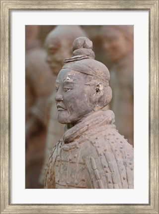 Framed Close up of Qin Terra Cotta Warriors, Xian, China Print