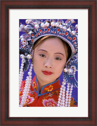 Framed Portrait of Chinese Woman Wearing Ming Dynasty Dress, China Print
