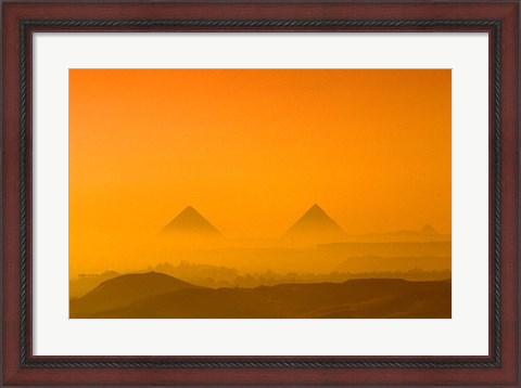 Framed Pyramids at Giza, Khafre, Menkaure, Giza Plateau, Egypt Print